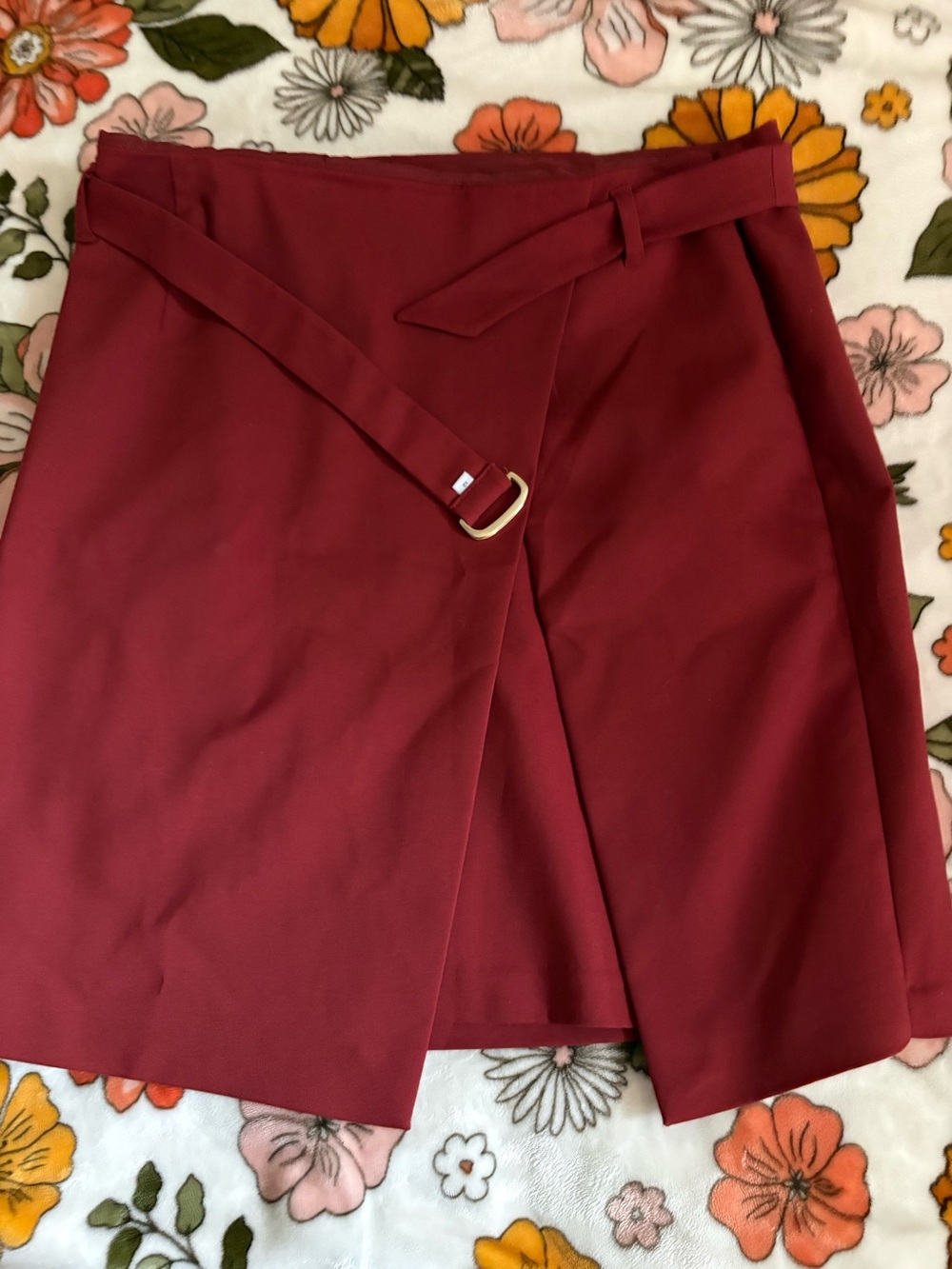NWT White House Black Market Belted Rust Burnt Orange Skirt Size 12